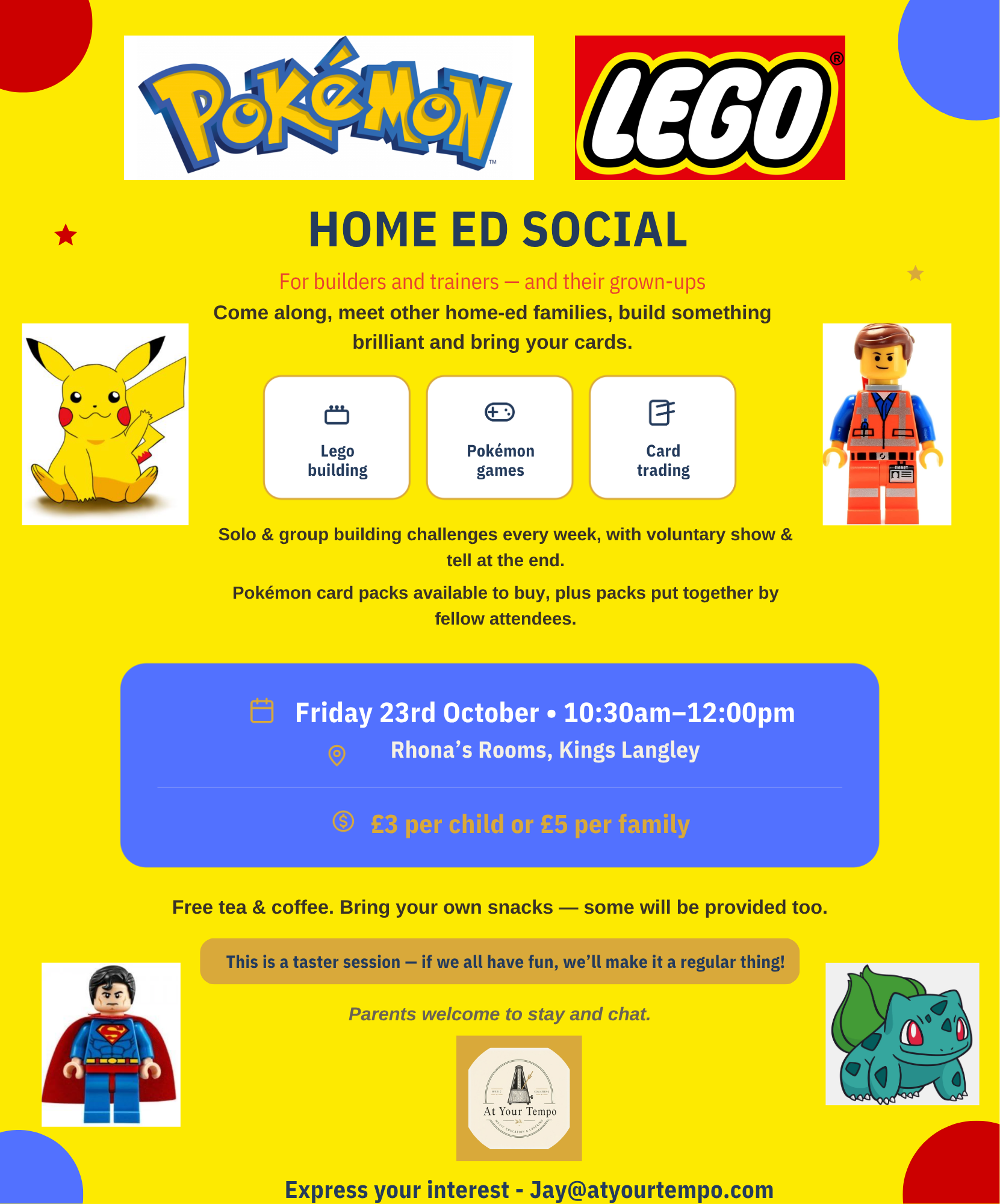 Pokémon & LEGO Home Ed Social Poster